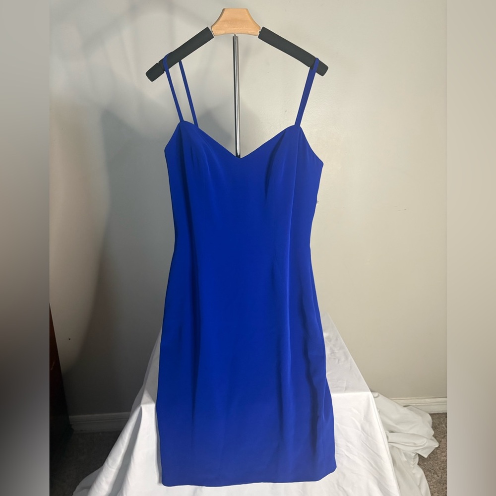 Elegant Blue Spaghetti Strap Dress